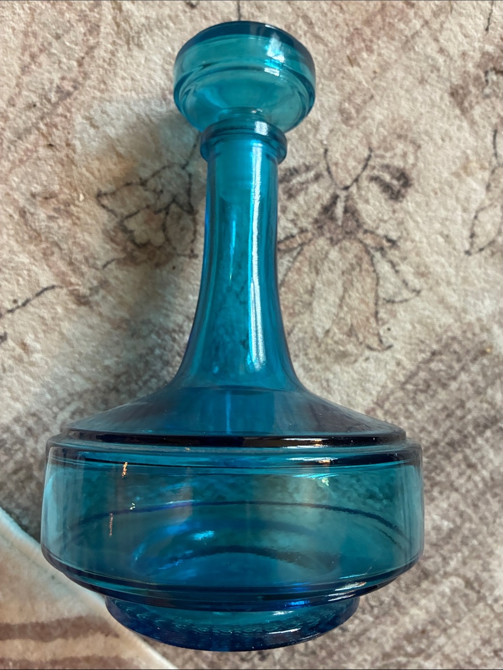 MCM Teal Blue Glass Decanter Made in Belgium